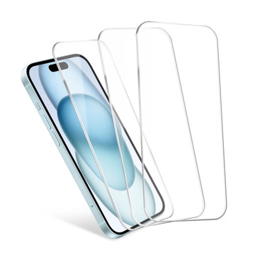3x CELLONIC iPhone 15 Screen Protector - 6.1" Phone Screen Cover 2.5D Full Glue 0.33mm Ultra Thin 9H Tempered Glass Protective Smartphone Display Screen Guard