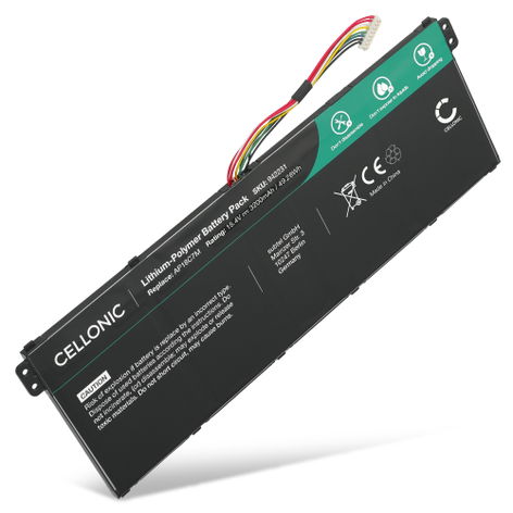 Batteria per Acer ConceptD 3 CN316-73G, Ezel CC315-72 AP18C7M (3200mAh, 15.4V) di CELLONIC