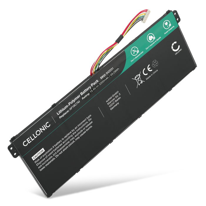 Acer Spin 5 SP513-54N Batterie 3200mAh de Cellonic