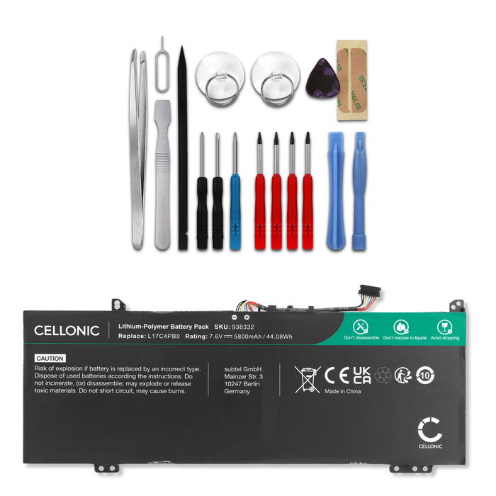 Lenovo Ideapad 530S-14ARR Batterie + kit d'outils 5800mAh de subtel