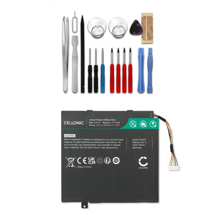Acer Aspire Switch 10E SW3-013-1070 Akku + Werkzeug-Set 5600mAh Ersatzakku Batterie von subtel