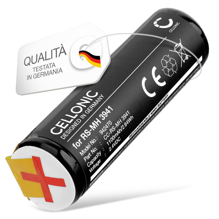 Batteria di ricambio RS-MH 3941 per Braun DLX S18.535.3 Oral-B Sonic 3721 Rowenta CuraMed Dentasonic Dentacontrol 707 Dentacontrol Duo Affidabile sostituzione da 1100mAh rasoio spazzolino tagliacapelli elettrico