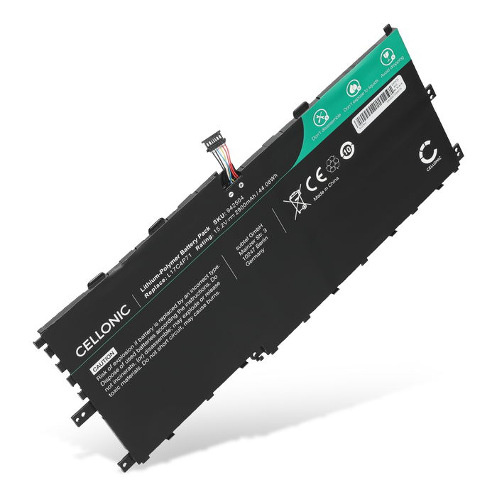 Batterie pour Lenovo ThinkPad X1 Yoga Gen 3, X1 Yoga 2018, 01AV475, L17C4P71, L17M4P71, L17M4P73 15.2V 2900mAh de CELLONIC