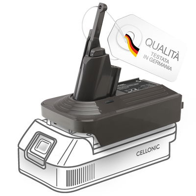Con l'adattatore di batterie Makita 18 V a Dyson V7/V8 il tuo aspirapolvere disporrà sempre della potenza necessaria per le sessioni di pulizia profonda