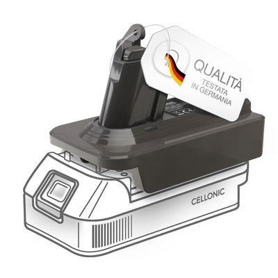 Con l'adattatore di batterie agli ioni di litio DeWalt 18V / 20V o Milwaukee 18V - Dyson V6, il tuo aspirapolvere disporrà sempre della potenza necessaria per le sessioni di pulizia profonda