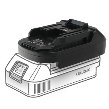 Convertitore adattatore di batteria Bosch 18V a Makita 18V ioni litio, Accessorio facile da portare, alta qualità e porte USB
