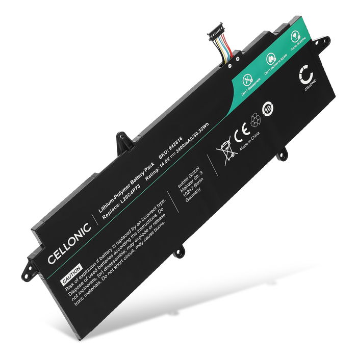 Batterie pour Lenovo ThinkPad X13 Gen 3, L20D4P73, L20M4P73, 5B10W51818 14.8V 3400mAh de CELLONIC