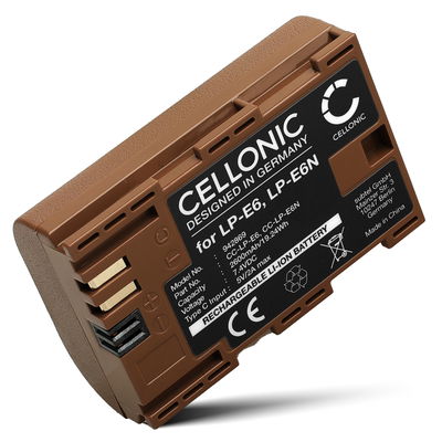 Batterie pour Canon EOS 80D, 70D, 60D, 7D, 6D, 5DS, EOS 5D Mark IV, III, II TLP-E6P (2600mAh, 7.4V) de CELLONIC