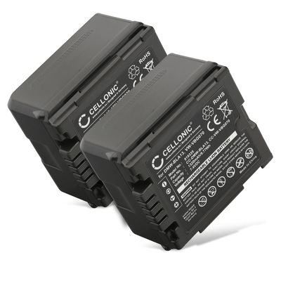 2x Batterie pour Panasonic HDC-SD100, HDC-SD10, -SD707, -SD600, HDC-TM700, Lumix DMC-L10 1320mAh de CELLONIC