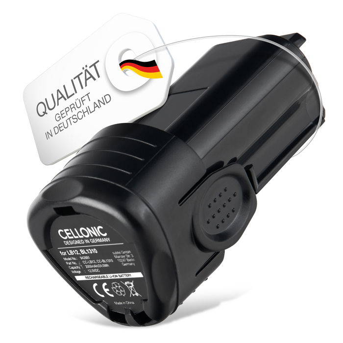 Akku für Black & Decker EGBL108, LB12, BL1310, BL1510, GKC108, BDCDMT112, EGBL108KB 12V 2000mAh Li Ion von CELLONIC