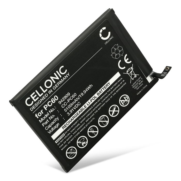 Batterie Motorola Moto G54, XT2343, PC60, SB18D89641 (5100mAh, 3.91V) de CELLONIC