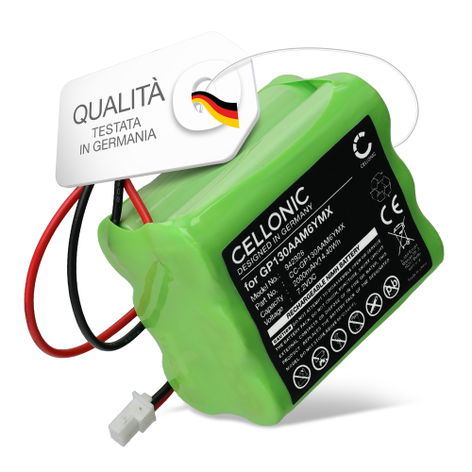 Batteria per Visonic PowerMax Plus, Plus Control Panel 0 9912 H GP130AAM6YMX (2000mAh, 7.2V) di CELLONIC