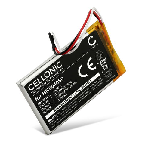 Battery for Navitel MS700; Serioux URBAN PILOT UPQ700; UPQ700 HR504080 (1500mAh, 3.7V) from CELLONIC
