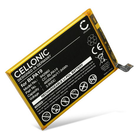 Batterie pour téléphones portables Oppo A58, A58 4G; A38; A79 5G, A79; CPH2577 BLPA19 (4600mAh, 3.9V) de CELLONIC