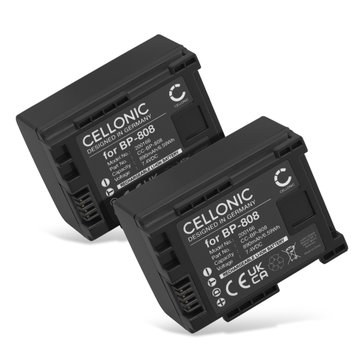 2x Batterie pour Canon Legria FS22 FS19 HFG25 FS200 FS100 FS306 XA10 HF200 BP-808 890mAh de CELLONIC