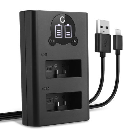 USB-Doppelladegerät (AHDBT-1301) für GoPro HERO13 Black + 1m + USB Kabel von CELLONIC