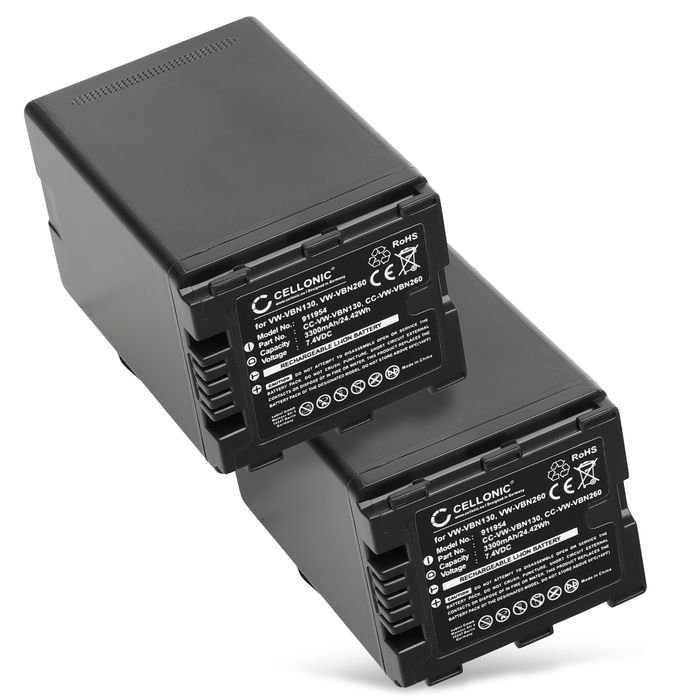 2x Batteria per Panasonic HC-X929 HDC-TM900 HDC-SD900 HDC-SD800 HDC-SD909 HDC-HS900 HC-X810 3300mAh da CELLONIC