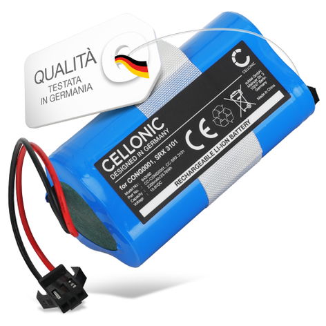 Batteria per Cecotec CONGA 750, Slim, Slim 890, 890 Slim, Wet CONGA Slim 890,CONGA 750 (2200mAh, 11.1V) di CELLONIC
