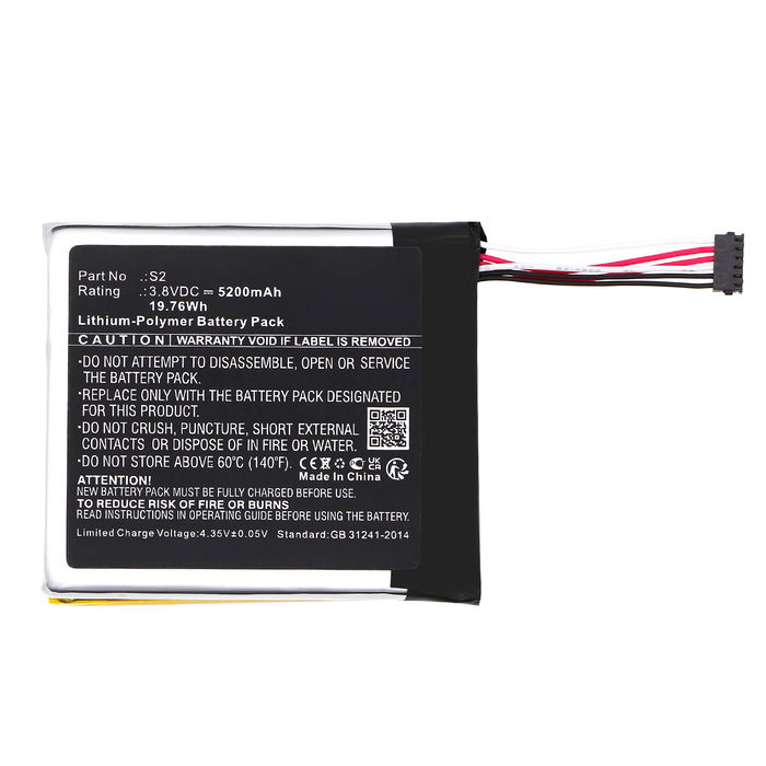 Ring S2 Akku 5200mAh Ersatzakku Batterie von Cellonic