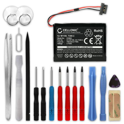 Batterie pour Mitac Mio Moov M400, Mio Moov M405, Mio N177, Mio Moov 500, M1100, 338937010172 750mAh + kit d'outils 17pcs de subtel