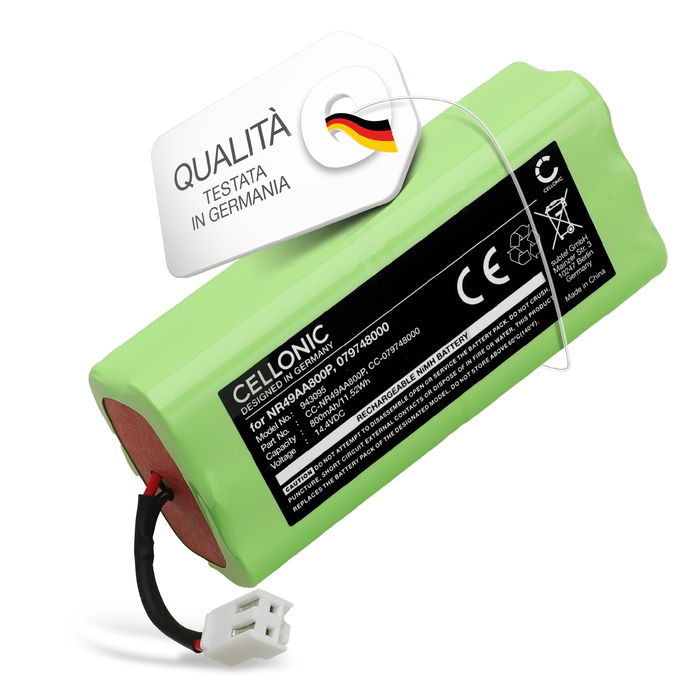 Batteria per Philips FC8800, FC8801, Taurus Robot Aspirador Striker Slim, 079748000 800mAh di CELLONIC
