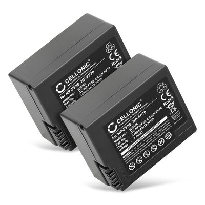 2x Akku für Sony CCD-TRV608, CCD-TRV328, NP-FF50, NP-FF71, NP-FF51, NP-FF70 1400mAh von CELLONIC