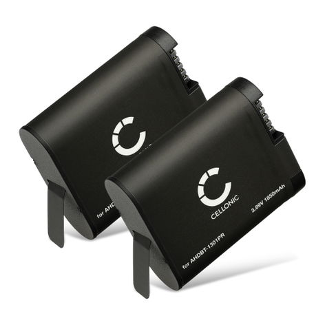 2x Batterie pour Appareils Photo GoPro HERO13 Black AHDBT-1301PR (1900mAh, 3.89V) de CELLONIC