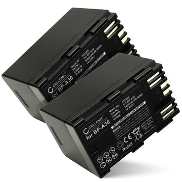 2x Battery for Canon XF605, EOS C300 Mark II, XF705, CA-CP200L, BP-A30, EOS C200B BP-A30 (3400mAh, 14.4V) from CELLONIC