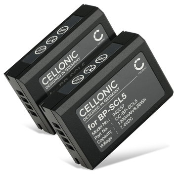 2x Batteria per Leica M10, M10-R, M10-P BP-SCL5 (1200mAh, 7.4V) marca CELLONIC