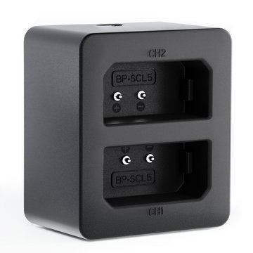 Chargeur double USB (LC-SCL5) pour Leica M10, M10-P, M10-R + 1m Câble USB de CELLONIC