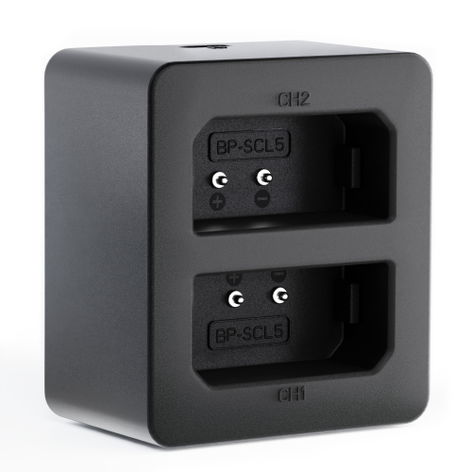 Caricabatterie doppio USB per batterie LC-SCL5 Leica M10 Monochrom; M10-P; M10-R + Cavo USB di CELLONIC