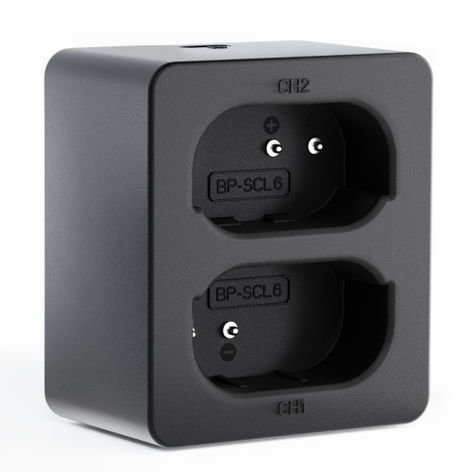Caricabatterie doppio USB per batterie LC-SCL6 Leica Q3; Q2 + Cavo USB di CELLONIC