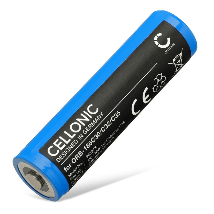 Batterie pour Olight Warrior Mini 2, Mini, Perun, S2R Baton II, S30R Baton II, S30R Baton III 3400mAh de CELLONIC
