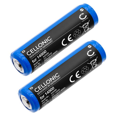 2x Batterie pour Ledlenser P5R Core, Work; MH5; ML4; iH5R; MH4 14500 (800mAh, 3.7V) de CELLONIC
