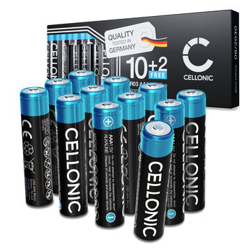 12-Pack CELLONIC 1.5V Alkaline AAA Batteries – 1250mAh LR03, Micro, MN2400 Disposable AAA Batteries for Remotes, LED Lights, Toys, Small Electronics & More