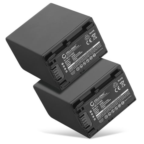 2x Battery for Sony AX53 4K HANDYCAM FDR-AX53; DCR-PJ5; DCR-SR15 NP-FV70A NP-FV50A NP-FV30 NP-FV90 NP-FV100A (3090mAh, 7.2V) from CELLONIC