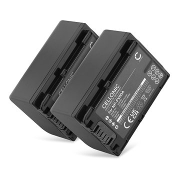 2x Batteria per Sony AX33 AX100 CX625 CX250 CX260 CX270 AXP33 PJ620 PJ810 PJ200 NP-FV70A NP-FV50A NP-FV30 NP-FV90 NP-FV100A (1030mAh, 7.4V) marca CELLONIC