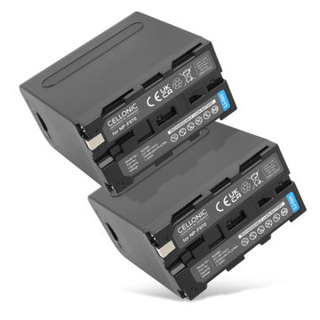 2x Batterie pour Sony HXR NX 100, NEX FS700R, FS700RH, HVR-Z1, HVR-V1, HVR-NX5 NP-F930 NP-F950 NP-F960 NP-F970 XL-B2 XL-B3 (10050mAh, 7.4V) de CELLONIC