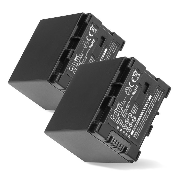 2x Batteria per JVC GZ-HM650 GZ-MG750 GZ-MS110 GZ-MS210 GZ-MS215 GZ-MS216 BN-VG107 -VG108 -VG114 -VG121 (4450mAh, 3.7V) marca CELLONIC