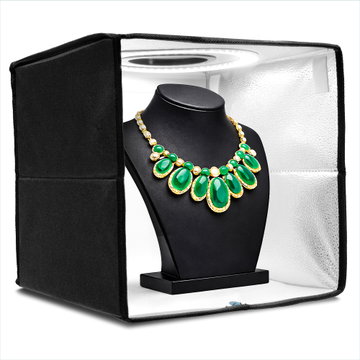 Boîte Photo Pliable Tente Lumineuse 30cm – Anneau LED, 120 Perles, IRC ≥97, 5500K, Gradation 10 Niveaux, 6 Fonds & Sac de Transport de CELLONIC
