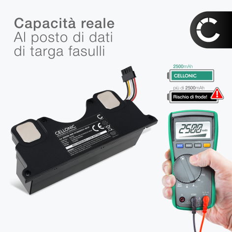 Batteria per Electrolux Ultimatehome 300; Cecotec 05429 EFP31312, EFR31223, EP31-15GYA (2500mAh, 14.4V) di CELLONIC