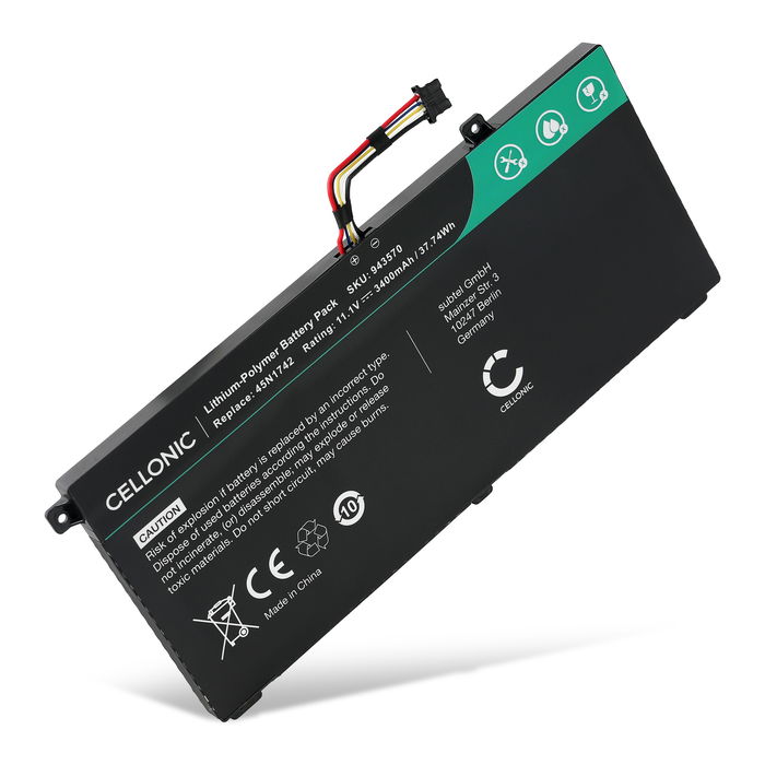 Batteria per Lenovo ThinkPad T560, T550, W550, W550s, 45N1741, 45N1742, 45N1743 45N1741 (3400mAh, 11.1V) di CELLONIC
