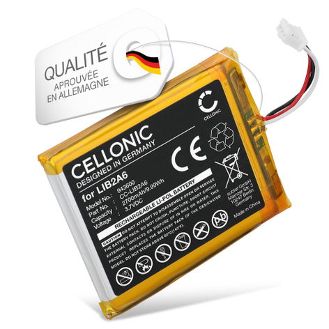 Batterie pour Visonic B3G-220; BGS-220; Transmitter VLE-320 LIB2A6 (2700mAh, 3.6V) de CELLONIC