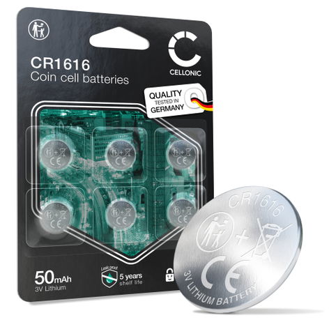 6x Batterie CR1616 3V 50mAh di CELLONIC