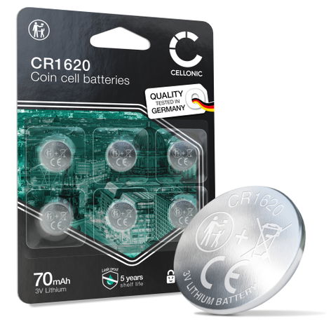 6x Batterie CR1620 3V 70mAh di CELLONIC