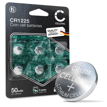 6x piles Pile bouton CR-1225 (3V, 50mAh) de CELLONIC