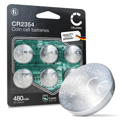 6x CR2354 Button Cell 3V 480mAh from CELLONIC