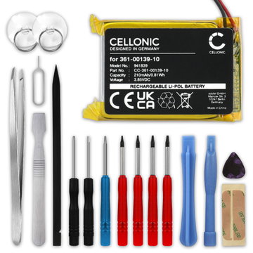 1x CELLONIC Batteria 361-00139-10 compatibile con Garmin Venu 2, Fenix 7S (210mAh, 3.7V) + Set di strumento Ricambi per smartwatch/braccialetti fitness