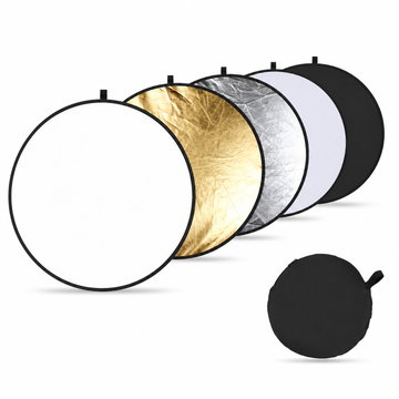 Pannello riflettente 5in1 per studio fotografico 80cm ( Argento, Oro, Bianco, Nero, Traslucido ) Pannello riflettente pieghevole from CELLONIC