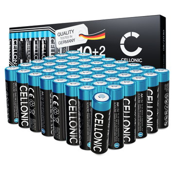 48x Pile AA Alkaline CELLONIC 1.5V – 2900mAh LR6, AM3, Mignon, MN1500 | Pile AA usa e getta per telecomandi, giocattoli, torce, orologi e molto altro